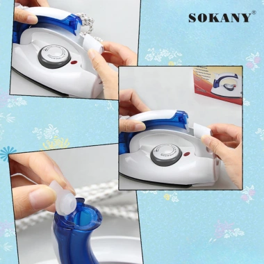 Bàn ủi hơi nước mini SOKANY 700W Cầm tay thép không dính chống trượt giảm 23% 6
