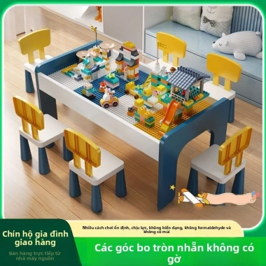 Bàn xếp hình gỗ đa chức năng, khối lớn cho bé trai & bé gái - Đồ chơi giáo dục 3 Bàn xếp hình gỗ đa chức năng, khối lớn cho bé trai & bé gái - Đồ chơi giáo dục 3
