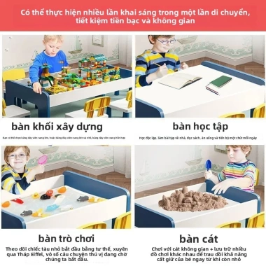 Bàn xếp hình gỗ đa chức năng, khối lớn cho bé trai & bé gái - Đồ chơi giáo dục 7 Bàn xếp hình gỗ đa chức năng, khối lớn cho bé trai & bé gái - Đồ chơi giáo dục 7