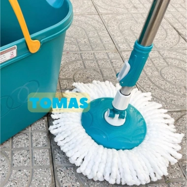 Bàn Xoay 360 Tomas kèm Bông Lau - Mâm Xoay Cây Lau Nhà, Giá chỉ 55.000