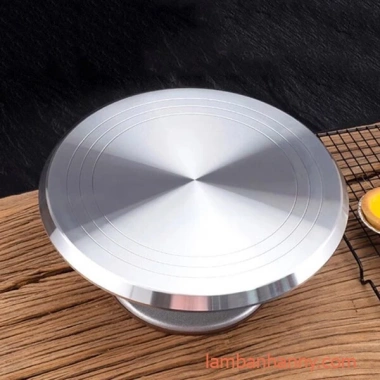 Bàn xoay inox 304 cao cấp 31cm - Dùng cho giỏ quà Tết, giỏ cắm hoa, bánh kem - Giá sỉ 392.000₫