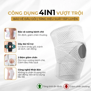 Băng Bảo Vệ Đầu Gối ECOFIT 7.612 – Vải Mềm Thoáng Khí, Ôm Khớp, Hỗ Trợ Thể Thao, Giảm Đau Chỉ 100k