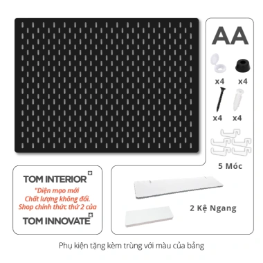 Bảng Cài Treo Tường Trắng Đen Pegboard Chuẩn Size IKEA - Tặng Móc & Kệ Treo, Giá 63.900₫ 10