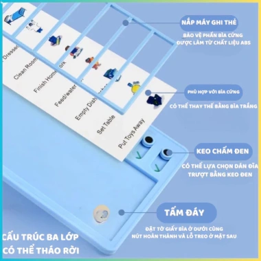 Bảng Checklist Trẻ Bee Edu - Todolist Theo Dõi Công Việc Hàng Ngày, Giá 15.900đ