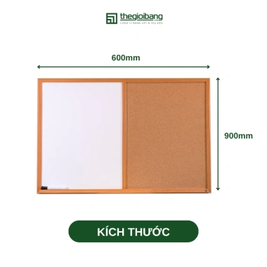 Bảng combo ghim Lie ghim Bần Melamin trắng khung gỗ nâu 60x90cm giá ưu đãi 355.000 VND