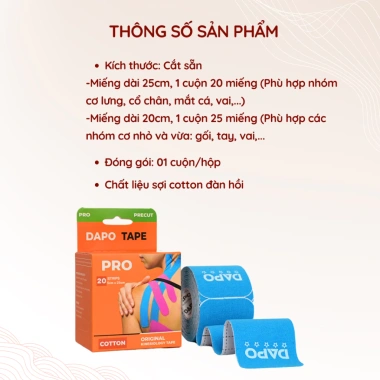 Băng Dán Cơ Thể Thao Dapo Tape Pro – Bản Cắt Sẵn, Quấn Cổ Chân, Băng Gối, Kinesiology Tape Giá Ưu Đãi 129k 5 Băng Dán Cơ Thể Thao Dapo Tape Pro – Bản Cắt Sẵn, Quấn Cổ Chân, Băng Gối, Kinesiology Tape Giá Ưu Đãi 129k 5
