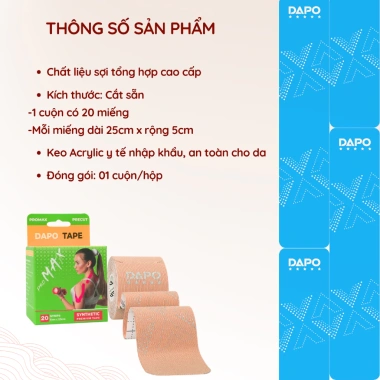 Băng Dán Cơ Thể Thao Dapo Tape Promax - Băng Quấn Cổ Chân, Gối Cao Cấp, Giảm Đau và Tăng Hỗ Trợ, Giá Ưu Đãi 175.000đ 5