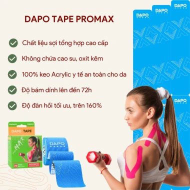 Băng Dán Cơ Thể Thao Dapo Tape Promax - Băng Quấn Cổ Chân, Gối Cao Cấp, Giảm Đau và Tăng Hỗ Trợ, Giá Ưu Đãi 175.000đ 6