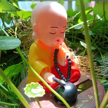 Bảng Dash Xe Ô Tô Trang Trí Năng Lượng Mặt Trời Bobble Lắc Nhảy Phật Tượng YTH 5