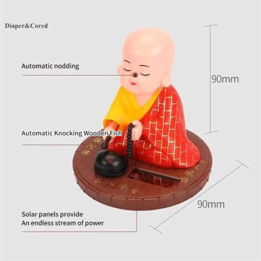 Bảng Dash Xe Ô Tô Trang Trí Năng Lượng Mặt Trời Bobble Lắc Nhảy Phật Tượng YTH 6