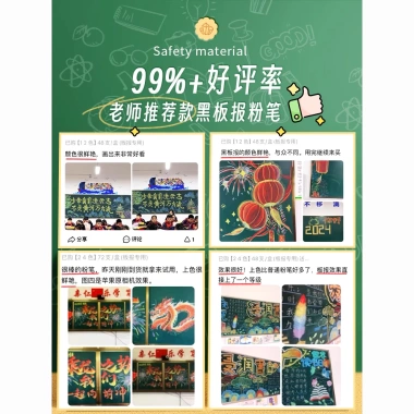 Bảng Đen Báo Màu Chống Bụi 32 Màu Không Độc Hại - Phấn Sáng Giáo Viên BXQS - Giá 47.755 VND
