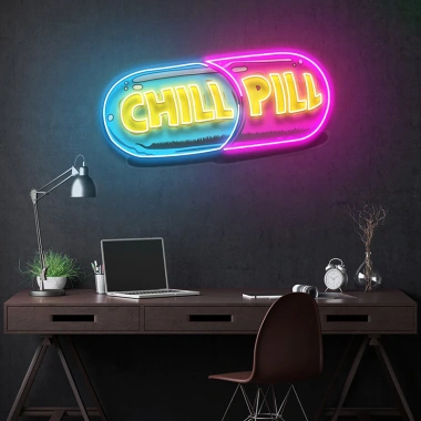 Bảng Đèn Led Neon CHILL PILL 50cm - Trang Trí Nội Thất, Giá Ưu Đãi 120k 4