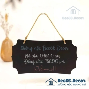 Bảng đen viết phấn gỗ 2 mặt có dây treo – Decor shop, trang trí cửa hàng, chỉ 18.620₫