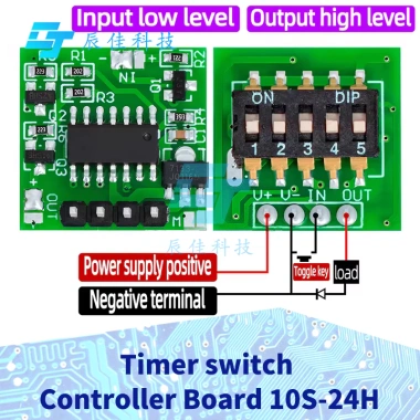 Bảng điều khiển công tắc hẹn giờ 10s‑24h, mô-đun rơle trễ điều chỉnh 1‑5 kênh
