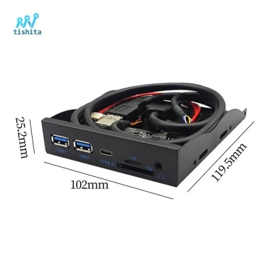Bảng điều khiển USB Tishita 19 Pin Hub Type C + TF, USB3.2 Gen1 5Gbps Giá 574.200₫ 4