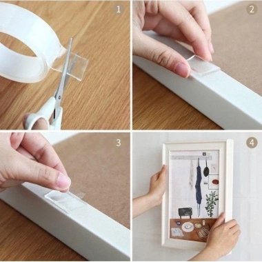 Băng dính 2 mặt siêu dính Nano trong suốt 3cm x 3m - Dính mọi bề mặt ms420 3