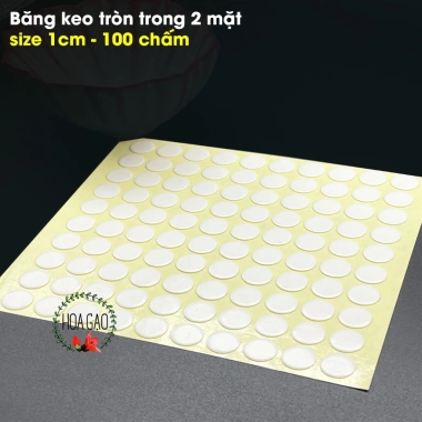 Băng dính 2 mặt siêu dính tròn 100 chấm 1-1.5cm trong suốt HOA GẠO giá chỉ 18.000đ 10