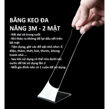 Băng dính 2 mặt trong suốt đa năng 3m dán chắc, giá chỉ 26.000 VND 5