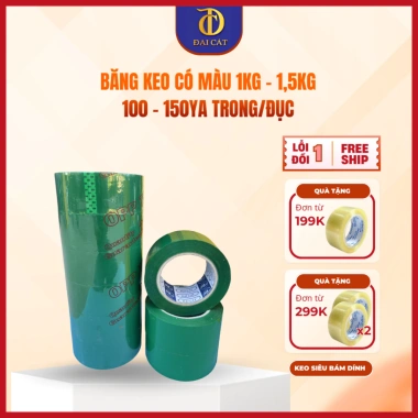Băng dính băng keo màu 4,8cm 1kg-1.5kg 6 cuộn 100-150Yard giá xưởng - Băng keo Đại Cát Băng dính băng keo màu 4,8cm 1kg-1.5kg 6 cuộn 100-150Yard giá xưởng - Băng keo Đại Cát