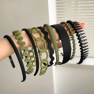 Băng đô chống trượt rửa mặt 9 chiếc màu đơn sắc - Phụ kiện tóc nữ, giao hàng tận nơi, 48.017₫ 6