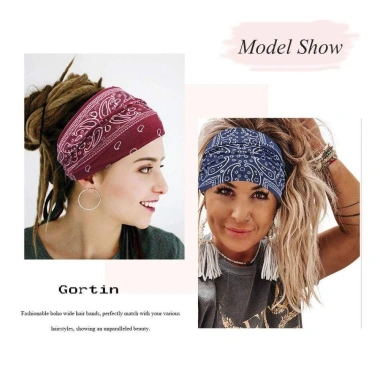 Băng Đô Co Giãn Cotton Rộng – Vải Sọc Đàn Hồi, Turban Quấn Tóc Nữ, Headwrap Phụ Kiện Thời Trang 4