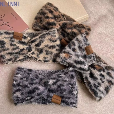 Băng đô da báo NLINNI Đan Chunky Độ đàn hồi cao, Cạnh rộng Điều chỉnh, Thời trang Mùa đông – 93.960₫