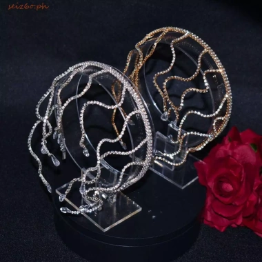 Băng đô đá uốn cong SEIZ6O - Vương miện cô dâu lễ hội, tiara pha lê, chỉ 189k