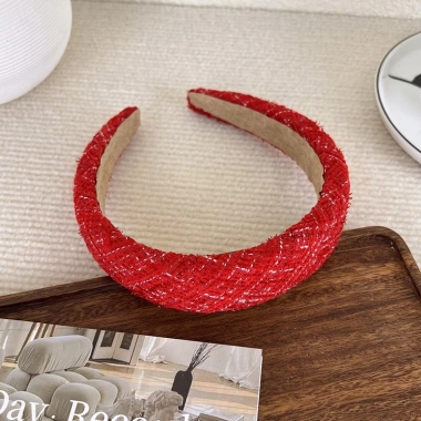 Băng Đô Đỏ Đô Nhung Tweed - Bờm Tóc Mấn Ngày Tết Yong, Giá chỉ 4.409 VND 9