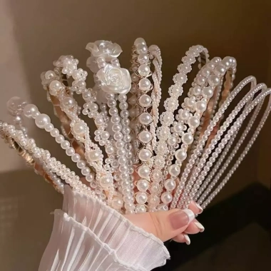 Băng Đô hạt Y2K cá tính - Cặp kẹp nơ thời trang cho tóc nữ, chỉ 22.500đ