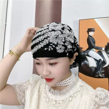 Băng đô hoa lông vũ phong cách mùa hè, túi hoa sau, mũ đế, ren nhẹ, che đầu thoáng mát 6 Băng đô hoa lông vũ phong cách mùa hè, túi hoa sau, mũ đế, ren nhẹ, che đầu thoáng mát 6