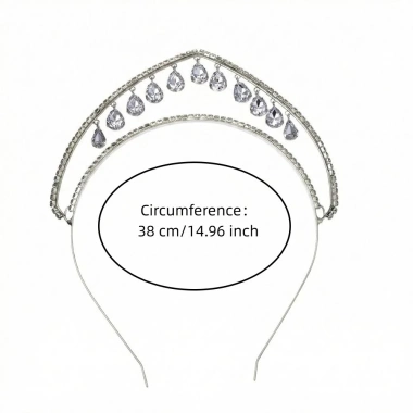 Băng đô kim cương giả Water Drop Queen Crown MAOYE66SY - Tiara hai lớp sang trọng, dangles bạc pha lê, giá 177.120 VND 2 Băng đô kim cương giả Water Drop Queen Crown MAOYE66SY - Tiara hai lớp sang trọng, dangles bạc pha lê, giá 177.120 VND 2