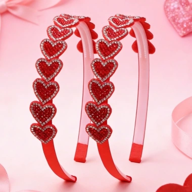 Băng đô lấp lánh SMILE kim cương giả, hình trái tim đỏ dễ thương cho nữ, giá 82.080đ