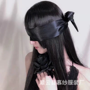 Băng Đô Lụa 2 Lớp Đỏ Đen - Mặt Nạ Cosplay Sexy, Phụ Kiện Phòng Ngủ Quyến Rũ