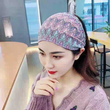 Băng đô màu xám họa tiết dân tộc - Che tóc tiện lợi, giá chỉ 33.000₫