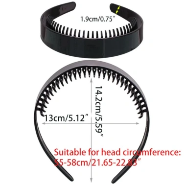 Băng Đô Nhựa Đen 2.5cm Chống Trượt Có Răng Lược - DIY Trang Điểm Nữ 43.740₫