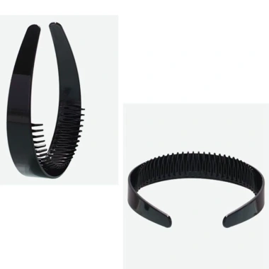 Băng Đô Nhựa Đen 2.5cm Chống Trượt Có Răng Lược - DIY Trang Điểm Nữ 43.740₫