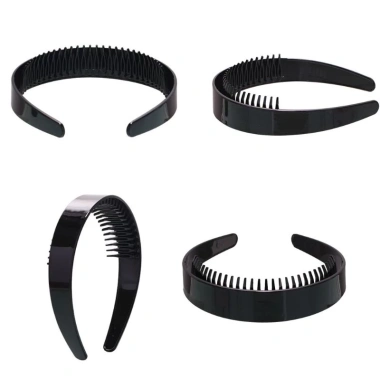 Băng Đô Nhựa Đen 2.5cm Chống Trượt Có Răng Lược - DIY Trang Điểm Nữ 43.740₫