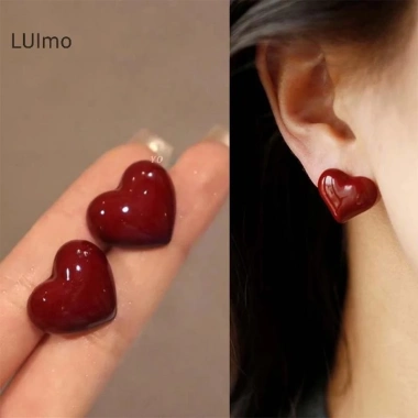 Băng Đỏ Nơ Vintage cho Nữ Bông Tai Hàn Quốc INS, Thiết Kế Đơn Giản, Giá 32.780₫