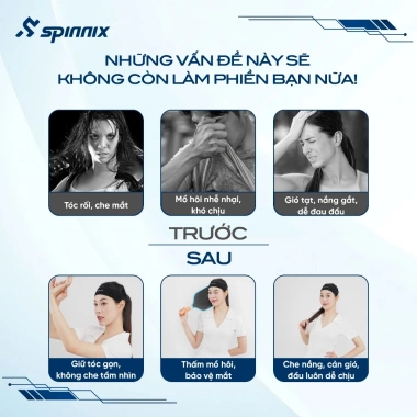 Băng đô pickleball Spinnix Comfie – giữ tóc gọn, silicone không trượt, thấm hút mồ hôi, giá 78.989đ