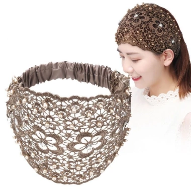 Băng đô ren ngọc trai hoa kim cương - Dây buộc tóc thời trang, giá chỉ 49.999