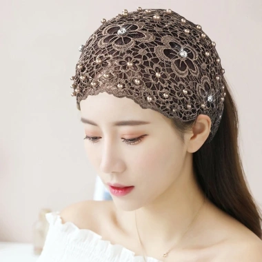 Băng đô ren ngọc trai hoa kim cương - Dây buộc tóc thời trang, giá chỉ 49.999