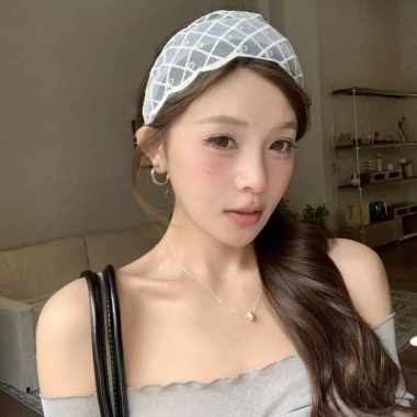 Băng Đô Ren Thêu Viền Rộng Nơ – Hoa Nơ Dễ Thương, Lưới Tóc Vòng Nữ – 47.520₫