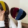 Băng đô rộng HYCEO nhung màu trơn - Vòng buộc tóc xốp ngọt ngào, chỉ 60.480₫ 5