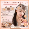 Băng đô rửa mặt Capybara và băng che cài tóc JULYHOMEWEAR - Nhung san hô thấm nước, cao cấp, chỉ 79.000₫