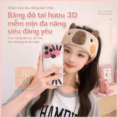 Băng đô rửa mặt Capybara và băng che cài tóc JULYHOMEWEAR - Nhung san hô thấm nước, cao cấp, chỉ 79.000₫ 2 Băng đô rửa mặt Capybara và băng che cài tóc JULYHOMEWEAR - Nhung san hô thấm nước, cao cấp, chỉ 79.000₫ 2
