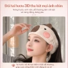 Băng đô rửa mặt Capybara và băng che cài tóc JULYHOMEWEAR - Nhung san hô thấm nước, cao cấp, chỉ 79.000₫ 3