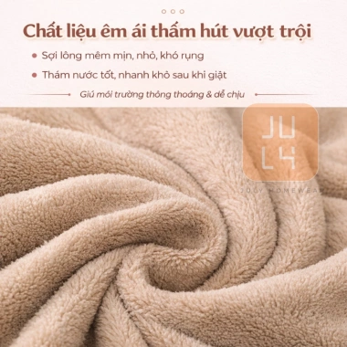 Băng đô rửa mặt Capybara và băng che cài tóc JULYHOMEWEAR - Nhung san hô thấm nước, cao cấp, chỉ 79.000₫