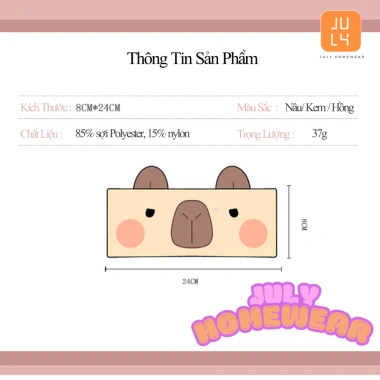 Băng đô rửa mặt Capybara và băng che cài tóc JULYHOMEWEAR - Nhung san hô thấm nước, cao cấp, chỉ 79.000₫ 8 Băng đô rửa mặt Capybara và băng che cài tóc JULYHOMEWEAR - Nhung san hô thấm nước, cao cấp, chỉ 79.000₫ 8
