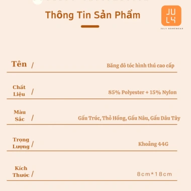 Băng đô rửa mặt hình thú nhung san hô JULYHOMEWEAR – Giá ưu đãi 79.000 VND