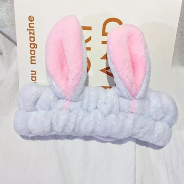 Băng đô rửa mặt vải mềm Wanhy - Bờm cute tai thỏ cho nam nữ, giá 26.000₫